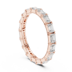 Emerald Cut Moissanite Full Eternity Statement Wedding Band in 10K White Gold