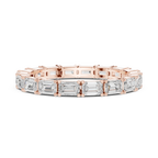 Emerald Cut Moissanite Full Eternity Statement Wedding Band in 10K White Gold