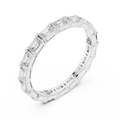 Emerald Cut Moissanite Full Eternity Statement Wedding Band in 10K White Gold