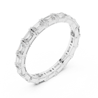 Emerald Cut Moissanite Full Eternity Statement Wedding Band in 10K White Gold
