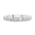 Emerald Cut Moissanite Full Eternity Statement Wedding Band in 10K White Gold