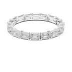 Emerald Cut Moissanite Full Eternity Statement Wedding Band in 10K White Gold
