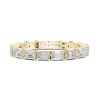 Emerald Cut Moissanite Full Eternity Statement Wedding Band in 10K White Gold