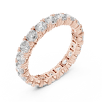 2.80 CTW Cushion Square Cut Moissanite Full Eternity Band in 14K Yellow Gold