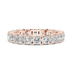 2.80 CTW Cushion Square Cut Moissanite Full Eternity Band in 14K Yellow Gold