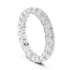 2.80 CTW Cushion Square Cut Moissanite Full Eternity Band in 14K Yellow Gold