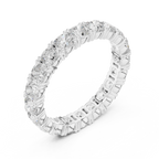 2.80 CTW Cushion Square Cut Moissanite Full Eternity Band in 14K Yellow Gold