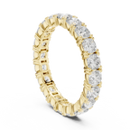 2.80 CTW Cushion Square Cut Moissanite Full Eternity Band in 14K Yellow Gold