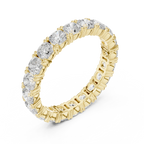 2.80 CTW Cushion Square Cut Moissanite Full Eternity Band in 14K Yellow Gold