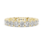 2.80 CTW Cushion Square Cut Moissanite Full Eternity Band in 14K Yellow Gold