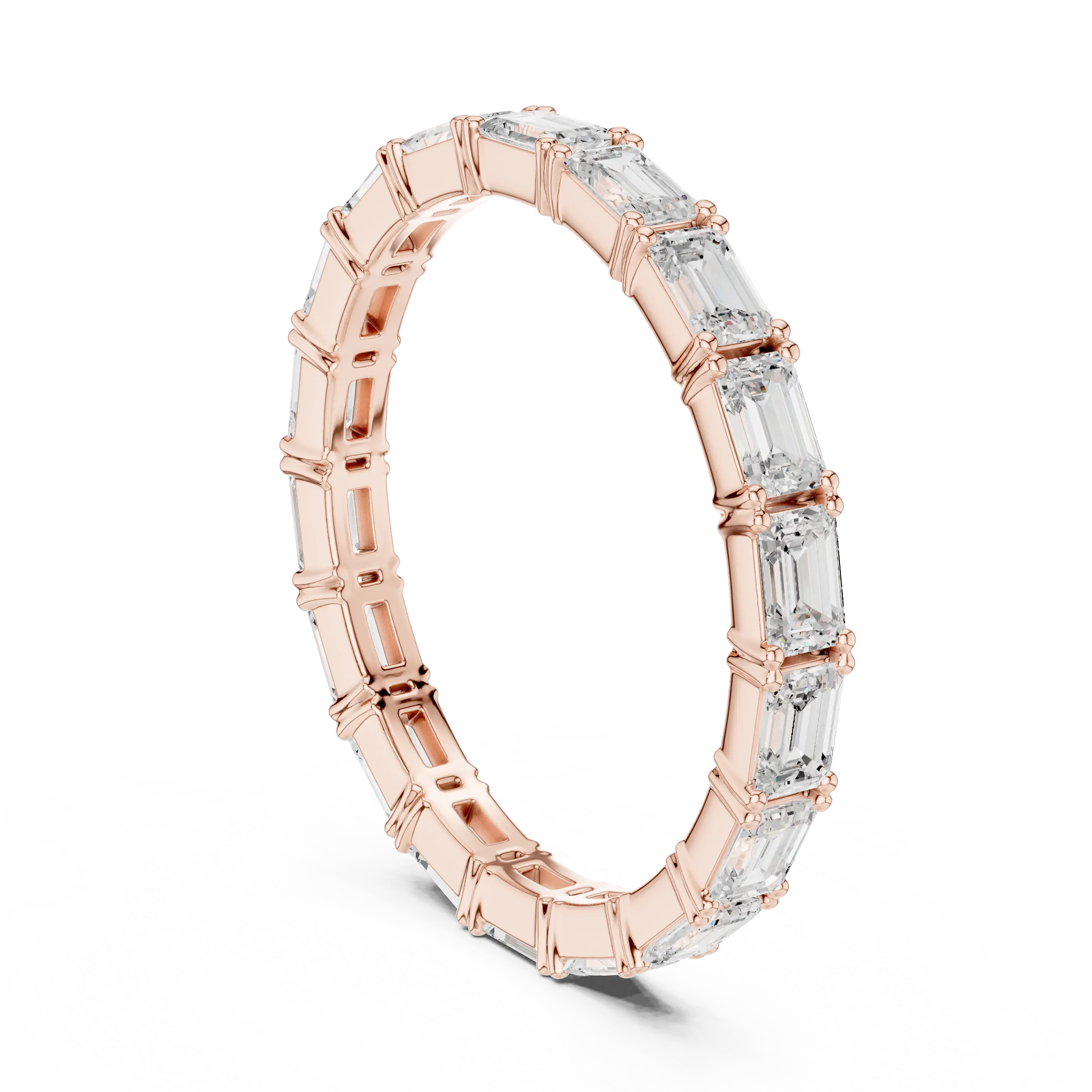 The "Heritage" Emerald Cut Diamond Full Eternity Band in 18K White Gold