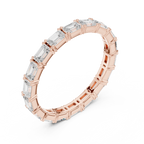 The "Heritage" Emerald Cut Diamond Full Eternity Band in 18K White Gold