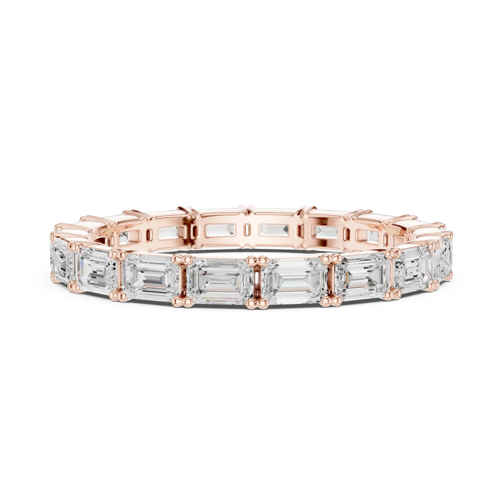 The "Heritage" Emerald Cut Diamond Full Eternity Band in 18K White Gold