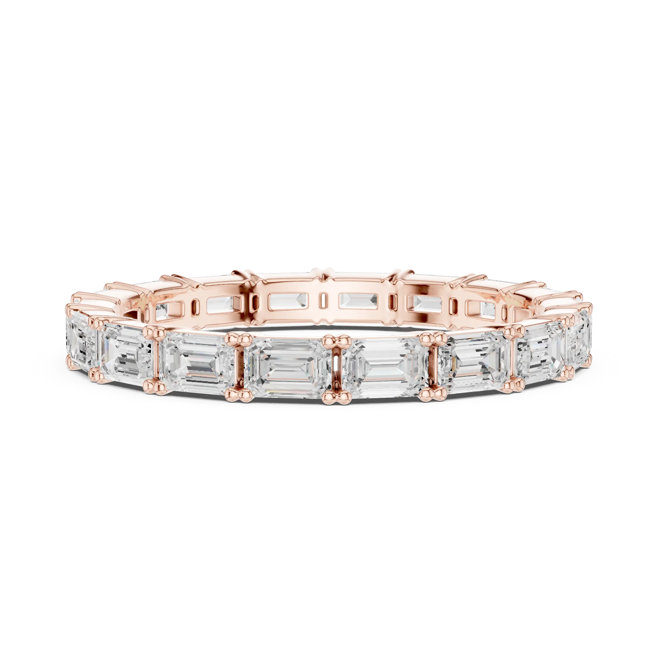 The "Heritage" Emerald Cut Diamond Full Eternity Band in 18K White Gold