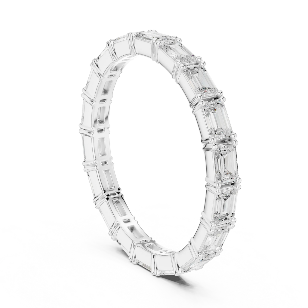 The "Heritage" Emerald Cut Diamond Full Eternity Band in 18K White Gold