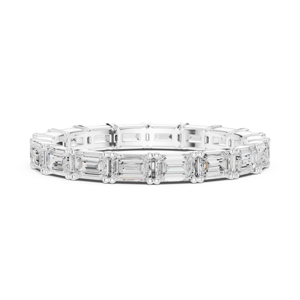 The "Heritage" Emerald Cut Diamond Full Eternity Band in 18K White Gold