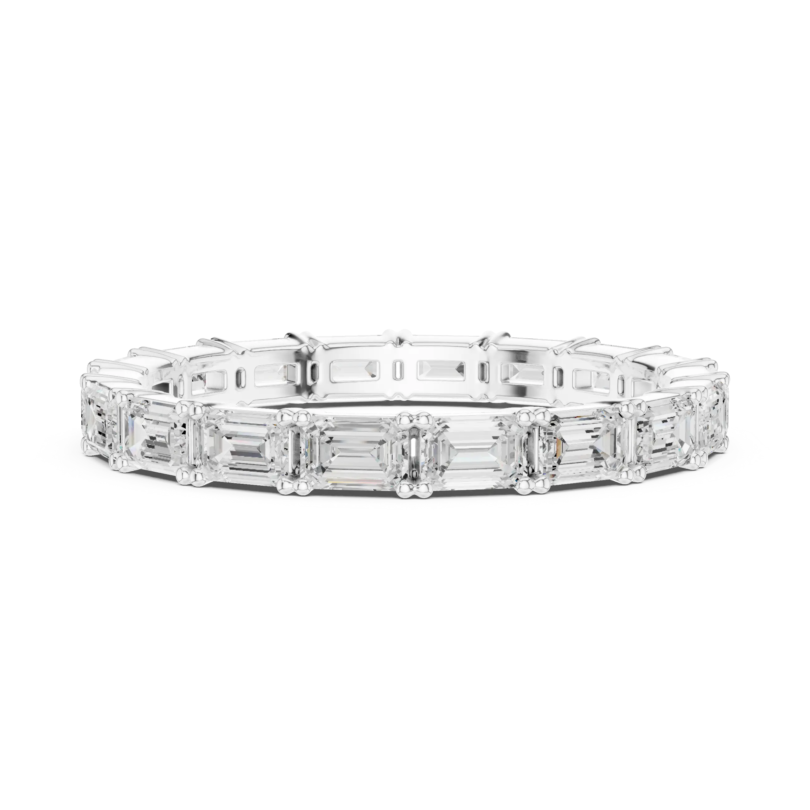 The "Heritage" Emerald Cut Diamond Full Eternity Band in 18K White Gold