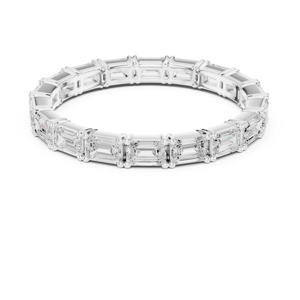 The "Heritage" Emerald Cut Diamond Full Eternity Band in 18K White Gold