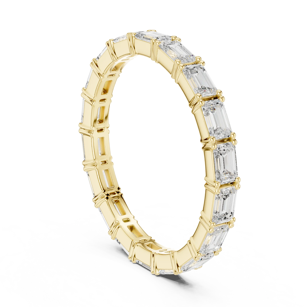 The "Heritage" Emerald Cut Diamond Full Eternity Band in 18K White Gold