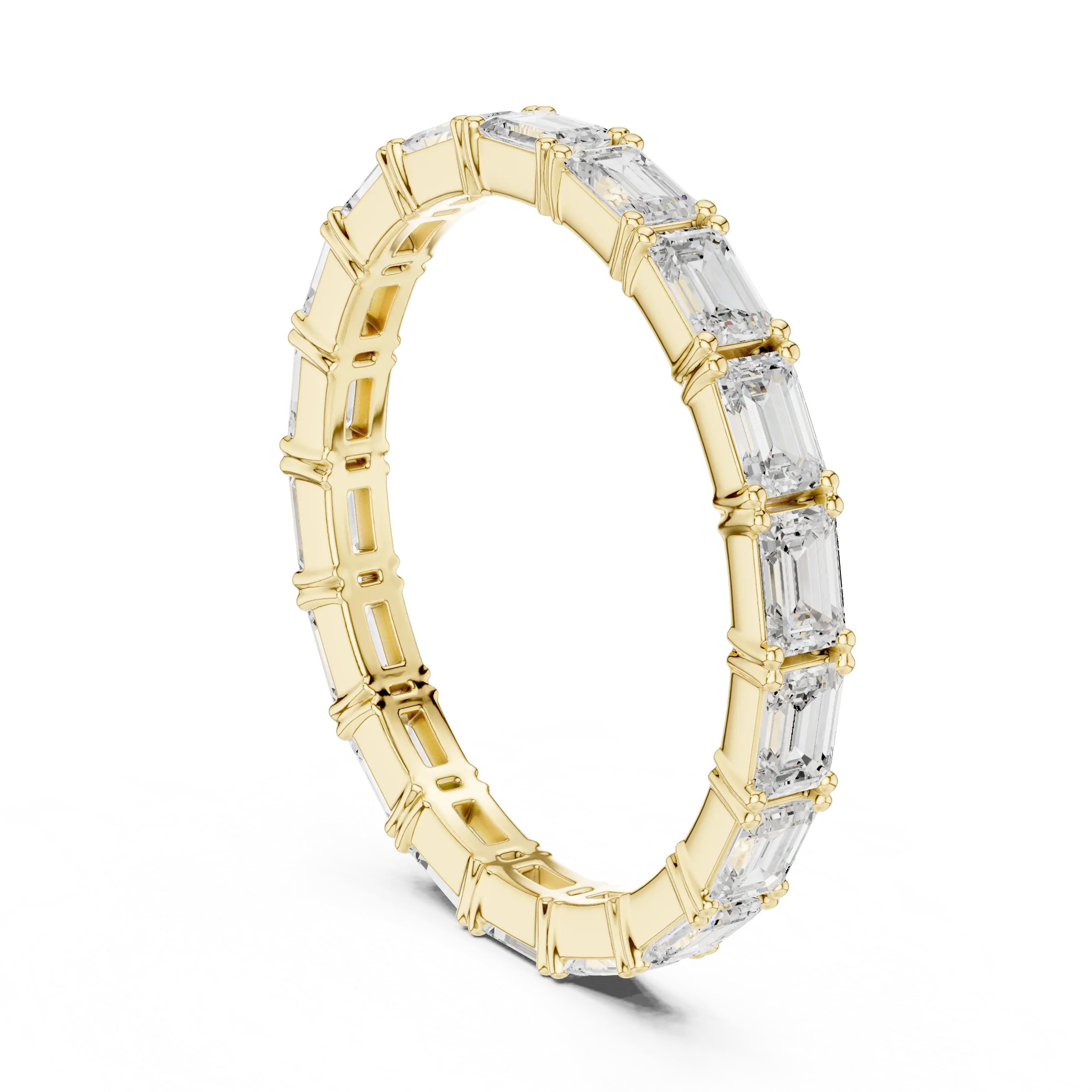 The "Heritage" Emerald Cut Diamond Full Eternity Band in 18K White Gold
