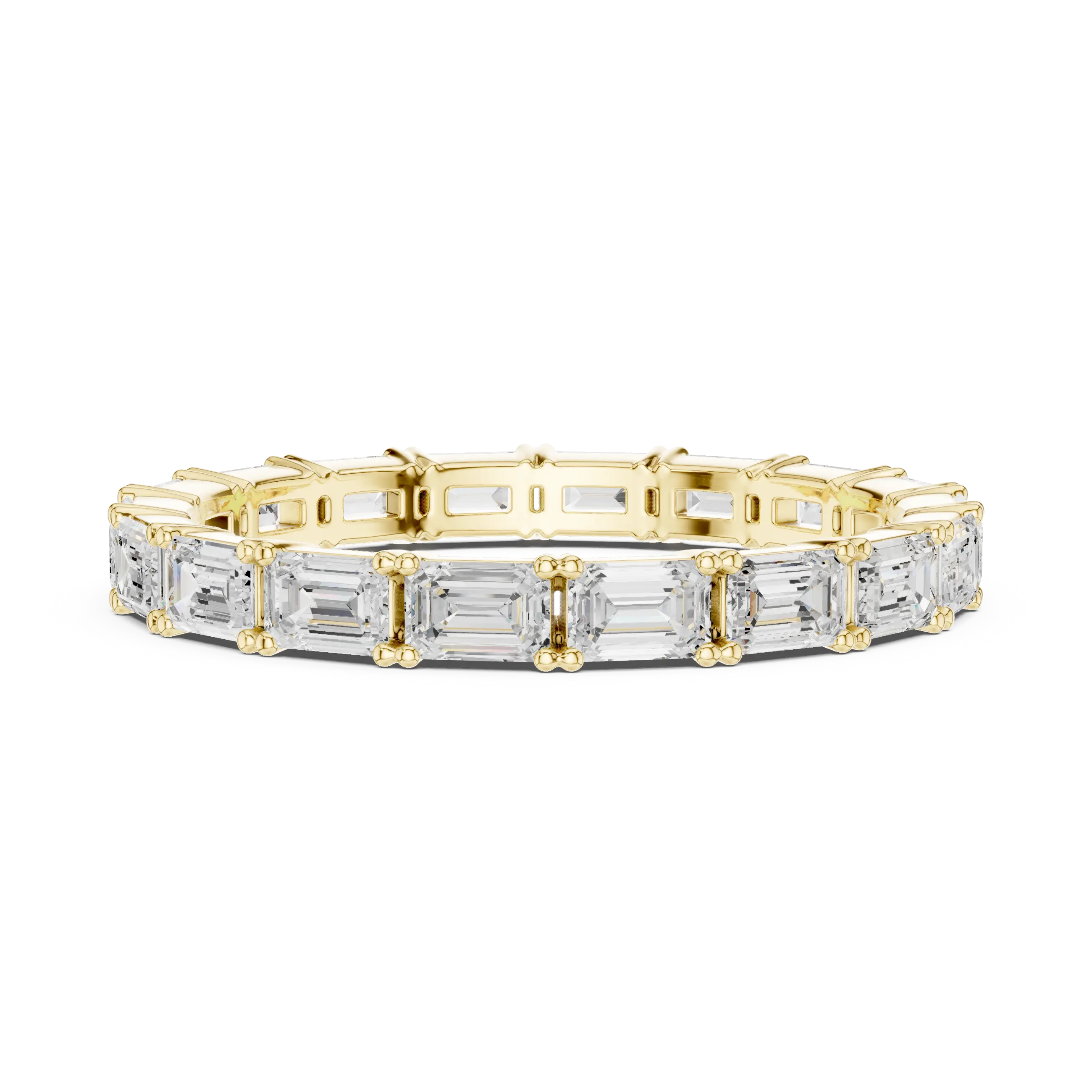 The "Heritage" Emerald Cut Diamond Full Eternity Band in 18K White Gold