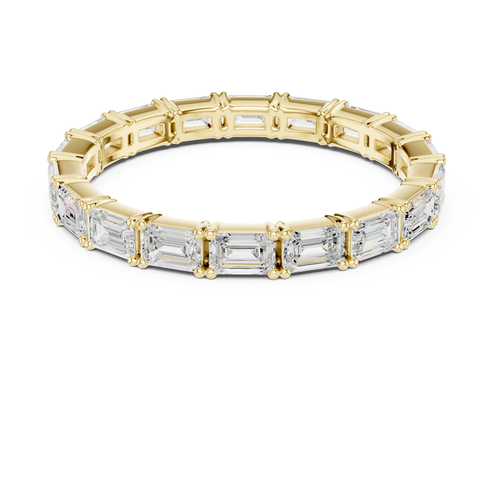 The "Heritage" Emerald Cut Diamond Full Eternity Band in 18K White Gold