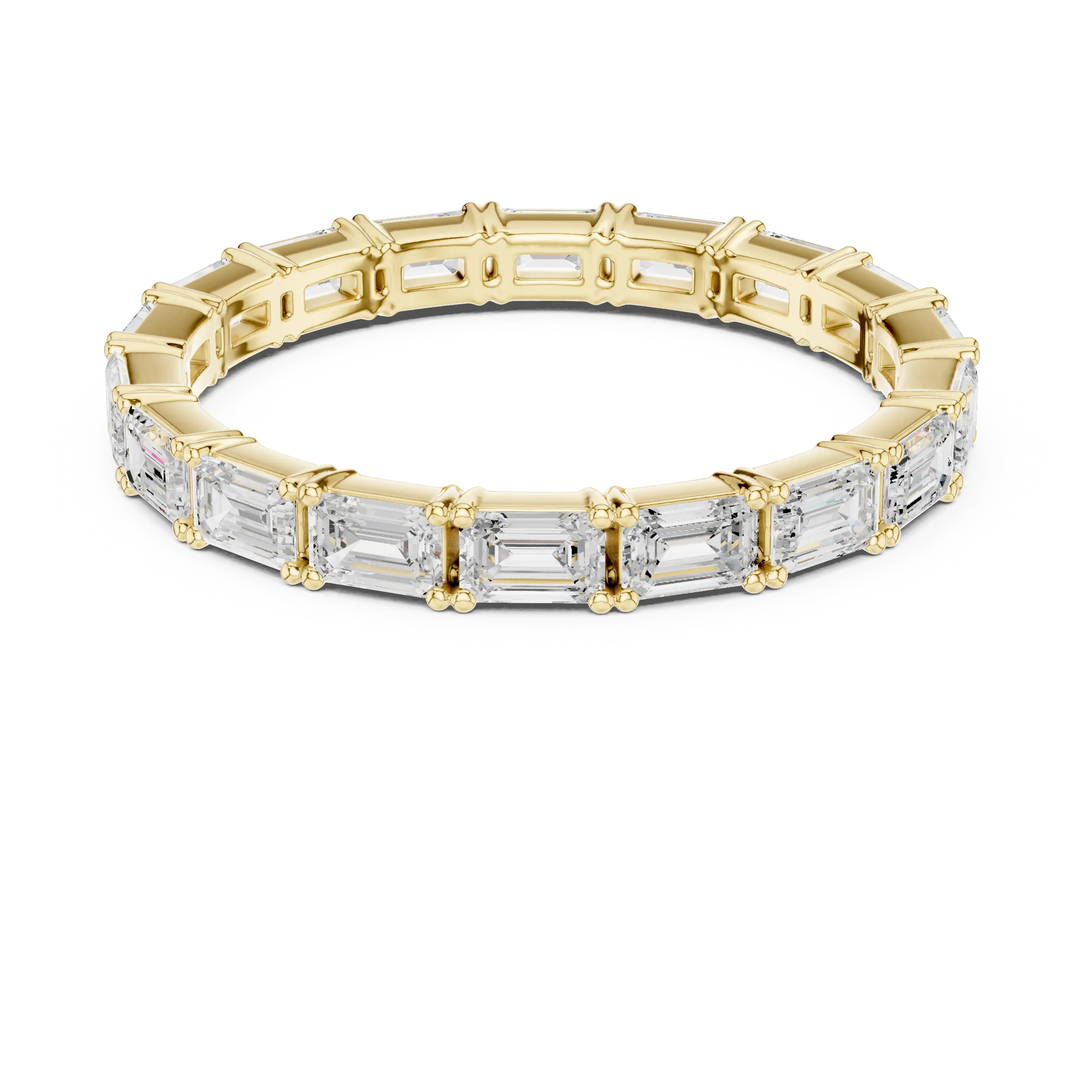 The "Heritage" Emerald Cut Diamond Full Eternity Band in 18K White Gold