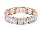 Emerald Cut Moissanite Diamond Eternity Ring in Yellow Gold