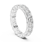 Emerald Cut Moissanite Diamond Eternity Ring in Yellow Gold