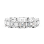 Emerald Cut Moissanite Diamond Eternity Ring in Yellow Gold