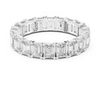 Emerald Cut Moissanite Diamond Eternity Ring in Yellow Gold