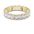 Emerald Cut Moissanite Diamond Eternity Ring in Yellow Gold