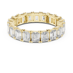 Emerald Cut Moissanite Diamond Eternity Ring in Yellow Gold
