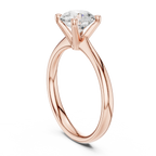 Classic 4 Prong Engagement Round Solitaire Diamond Ring in White Gold