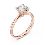Classic 4 Prong Engagement Round Solitaire Diamond Ring in White Gold