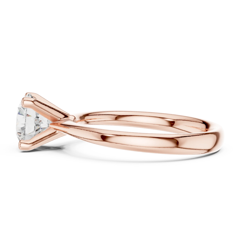 Classic 4 Prong Engagement Round Solitaire Diamond Ring in White Gold