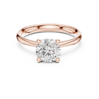 Classic 4 Prong Engagement Round Solitaire Diamond Ring in White Gold