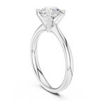 Classic 4 Prong Engagement Round Solitaire Diamond Ring in White Gold