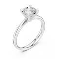 Classic 4 Prong Engagement Round Solitaire Diamond Ring in White Gold