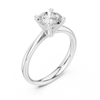 Classic 4 Prong Engagement Round Solitaire Diamond Ring in White Gold
