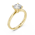 Classic 4 Prong Engagement Round Solitaire Diamond Ring in White Gold