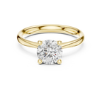 Classic 4 Prong Engagement Round Solitaire Diamond Ring in White Gold