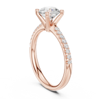 Brilliant Round Diamond Pavé Engagement Ring in 14k Yellow Gold