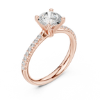 Brilliant Round Diamond Pavé Engagement Ring in 14k Yellow Gold