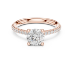 Brilliant Round Diamond Pavé Engagement Ring in 14k Yellow Gold