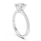 Brilliant Round Diamond Pavé Engagement Ring in 14k Yellow Gold