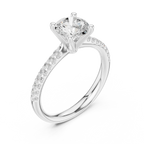Brilliant Round Diamond Pavé Engagement Ring in 14k Yellow Gold