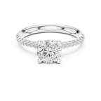 Brilliant Round Diamond Pavé Engagement Ring in 14k Yellow Gold