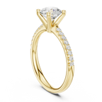 Brilliant Round Diamond Pavé Engagement Ring in 14k Yellow Gold