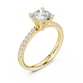 Brilliant Round Diamond Pavé Engagement Ring in 14k Yellow Gold